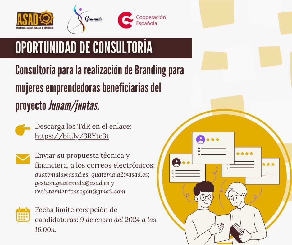 Consultoría para la realización de branding para mujeres emprendedoras beneficiarias del proyecto Junam/juntas